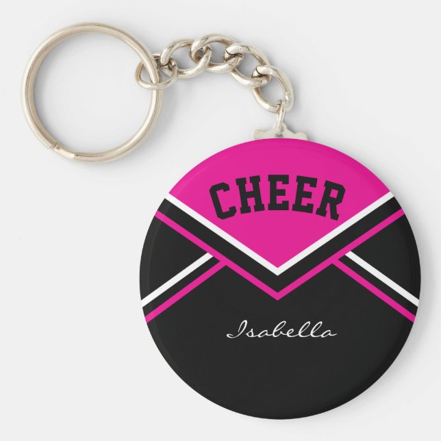 Porte-clés Pom-pom girl en rose chaud (Devant)