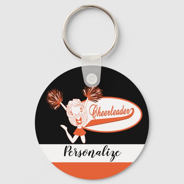Porte-clés Pom-pom girl - Texte do-it-yourself - Orange (Recto)