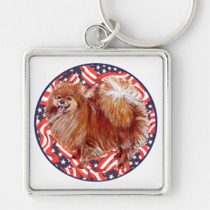 Porte-clés Poméranie Rouge Blanc & Bleu