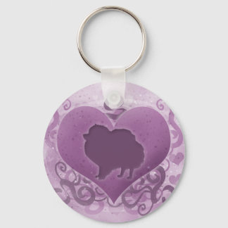 Porte-clés Poméranie violette Valentine