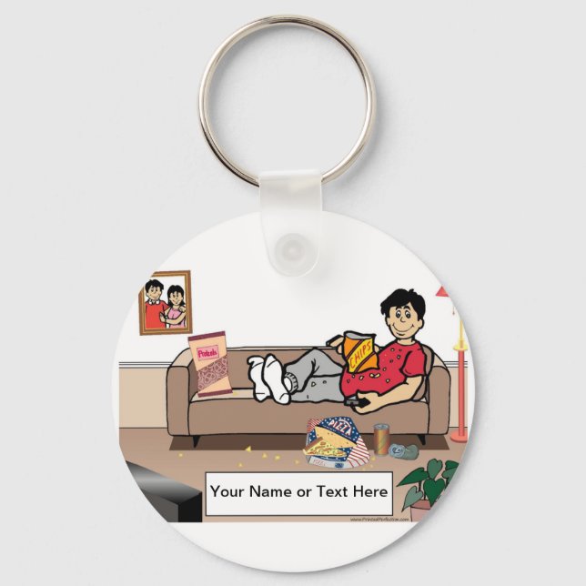 Porte-clés Pomme de terre - Dessin masculin par PrintedPerfec (Recto)