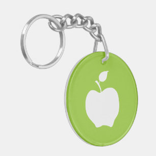 Porte-clés Pomme verte et blanche