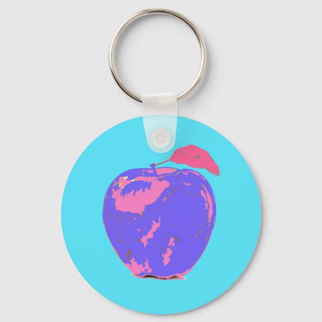 Porte-clés Pomme violette Pop Art (Recto)