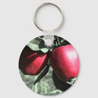 Porte-clés Pommes Rouges Sur Porte - clé Noir Et Blanc