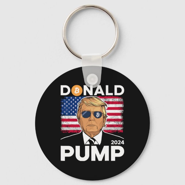 Porte-clés Pompe Bitcoin drôle Trump 2024 Crypto (Recto)
