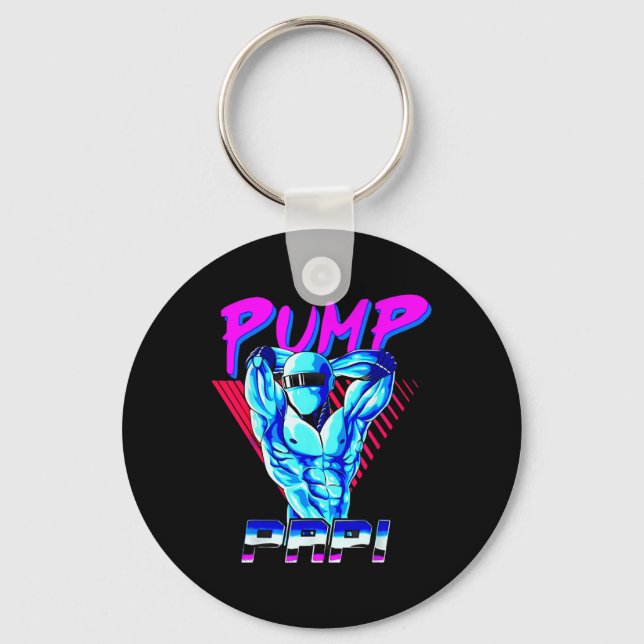 Porte-clés Pompe Papi Powerlifting Bodybuilding Fitness Train (Recto)