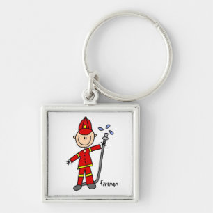 Porte-clés Pompier bonhomme allumette