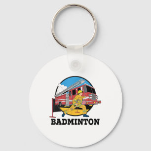 Porte-clés Pompier Jouer Badminton pompier Sp