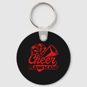 Porte-clés Pompom noir et rouge, plus grand fan de Mawmaw pou