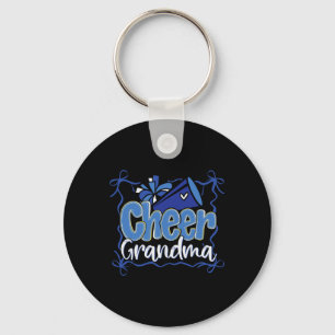 Porte-clés Pompons de coquette bleue noeud papillon Cheer Gra