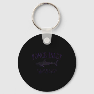 Porte-clés Ponce inlet floride requin vintage prune art pêche