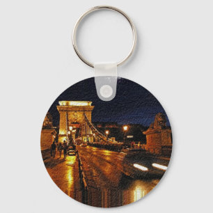 Porte-clés Pont à chaînes (Budapest) la nuit (1)