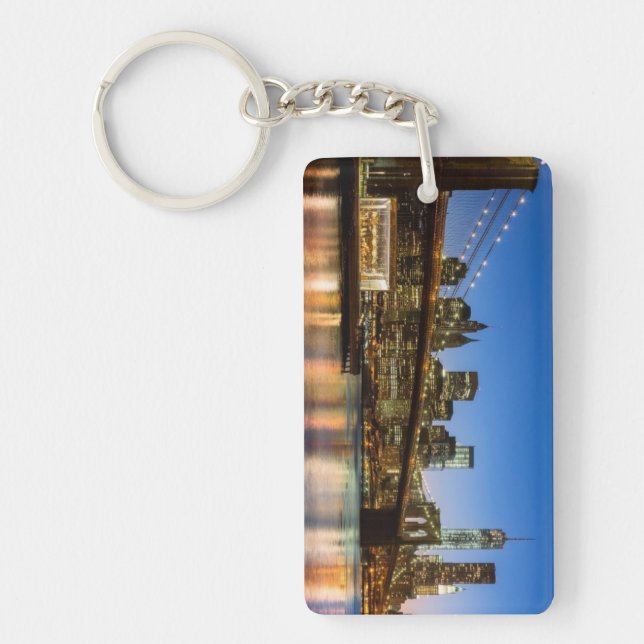 Porte-clés Pont de Manhattan et de Brooklyn au crépuscule (Devant)