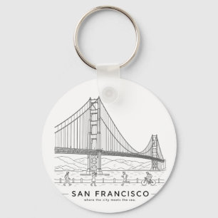 Porte-clés Pont Golden Gate ligne artistique San Francisco