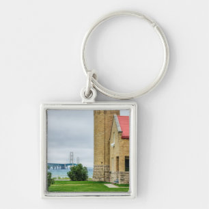 Porte-clés Pont Mackinac et phare
