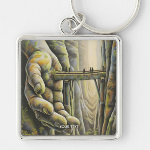 Porte-clés Pont main en pierre mignon Imaginaire