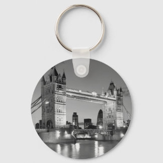 Porte-clés Pont Tour de Londres blanc noir
