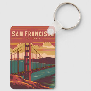 Porte-clés Pont Vintage voyage San Francisco Golden Gate