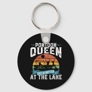 Porte-clés Pontoon Queen Funny Bateau Lac Pontooning Femmes