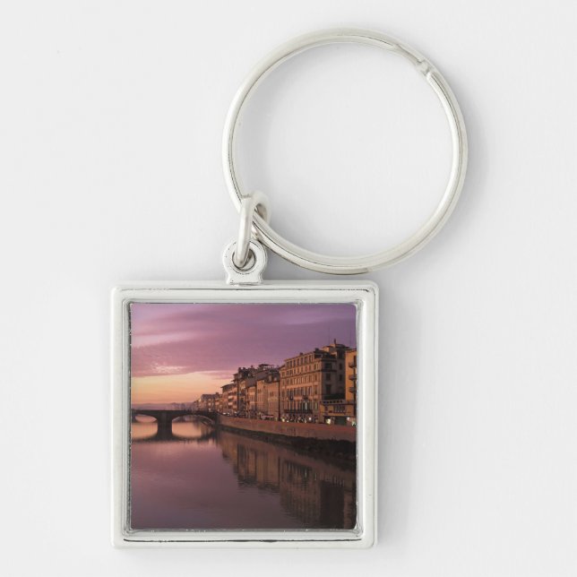 Porte-clés Ponts sur l'Arno au coucher du soleil, (Devant)
