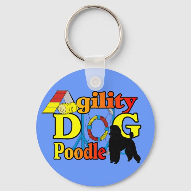 Porte-clés Poodle Agilité Cadeaux (Recto)