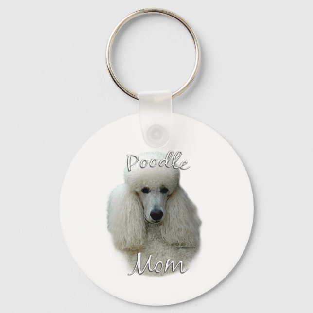 Porte-clés Poodle (blanc) Maman 2 (Recto)