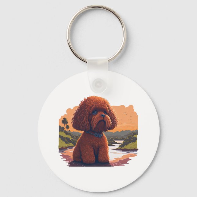Porte-clés Poodle de jouet mignon (Recto)