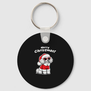 Porte-clés Poodle jouet de Noël drôle de chien de Santa migno