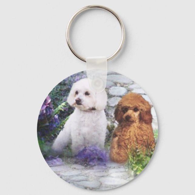 Porte-clés Poodle Keychain Hydrangeas (Recto)