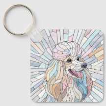 Poodle - mosaïque pastel