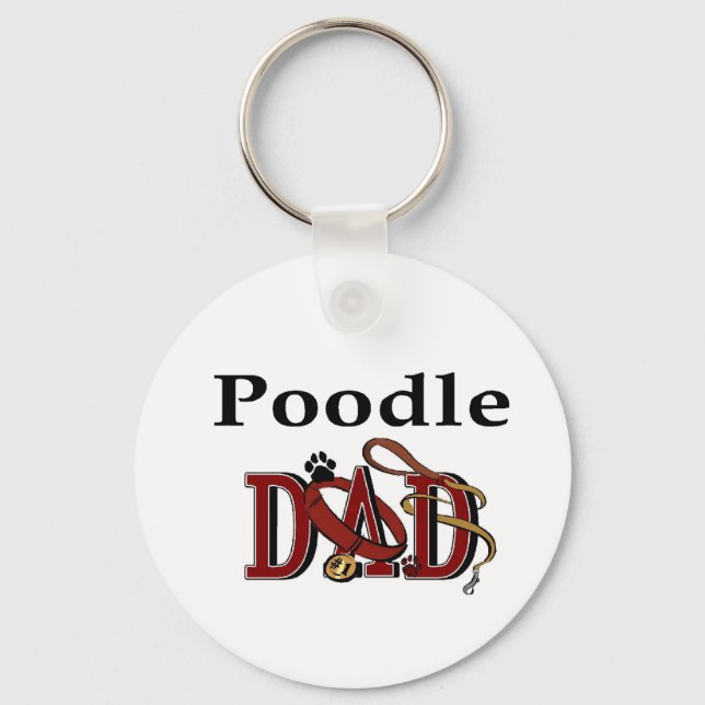 Porte-clés Poodle papa cadeaux (Recto)