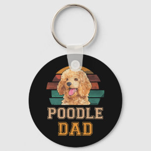 Porte-clés Poodle Papa Vintage Sourire Poodle au coucher du s