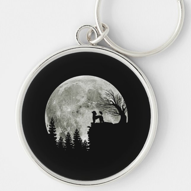 Porte-clés Poodle Sur Mountain Halloween Cadeau Pour Poodle L (Devant)