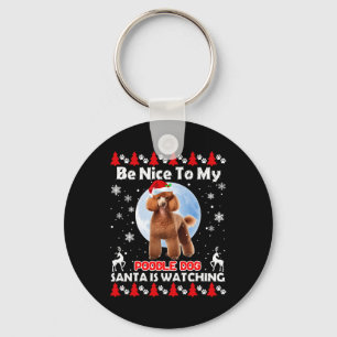 Porte-clés Poodle Vilant Noël Soit Nice Pour Moi Poodle Père
