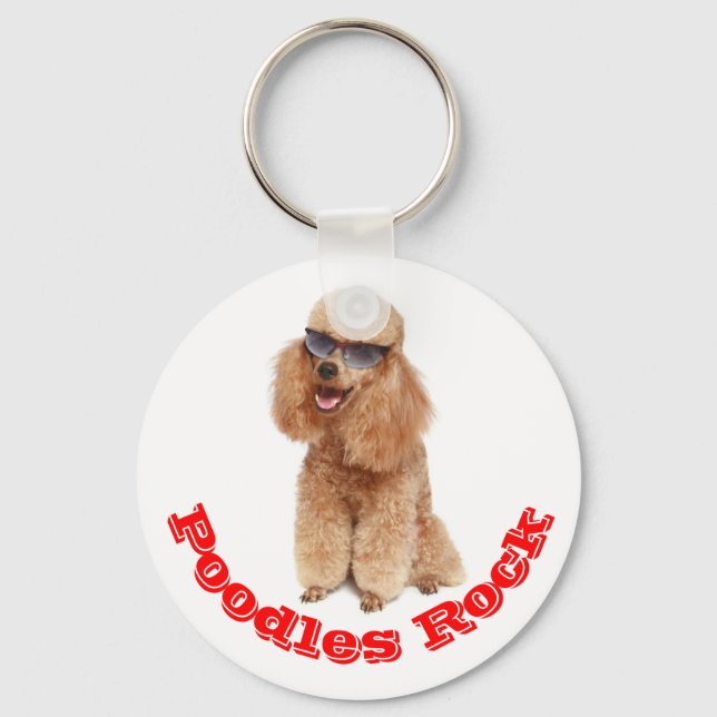 Porte-clés Poodles Rock! Apricot Miniature Poodle Puppy Dog (Recto)