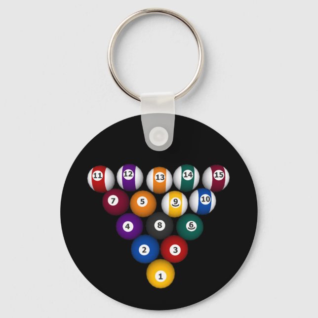 Porte-clés Pool: Billiard Balls: Billiards: Keychain (Recto)
