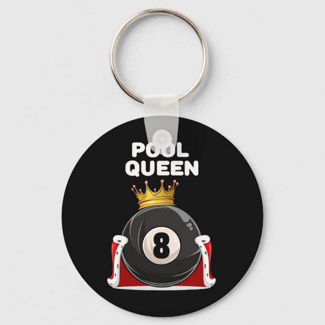 Porte-clés Pool Queen Girls Pool Womens Billard Pool (Recto)