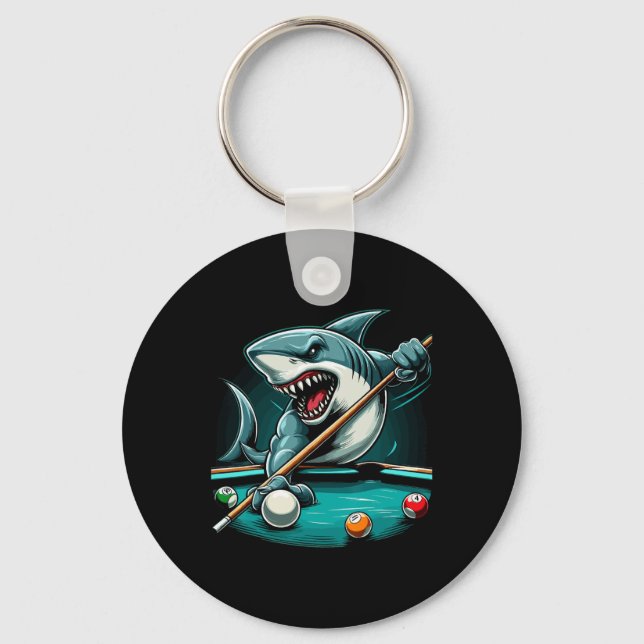 Porte-clés Pool Shark Funny Pool Player Billard Billard 8- (Recto)