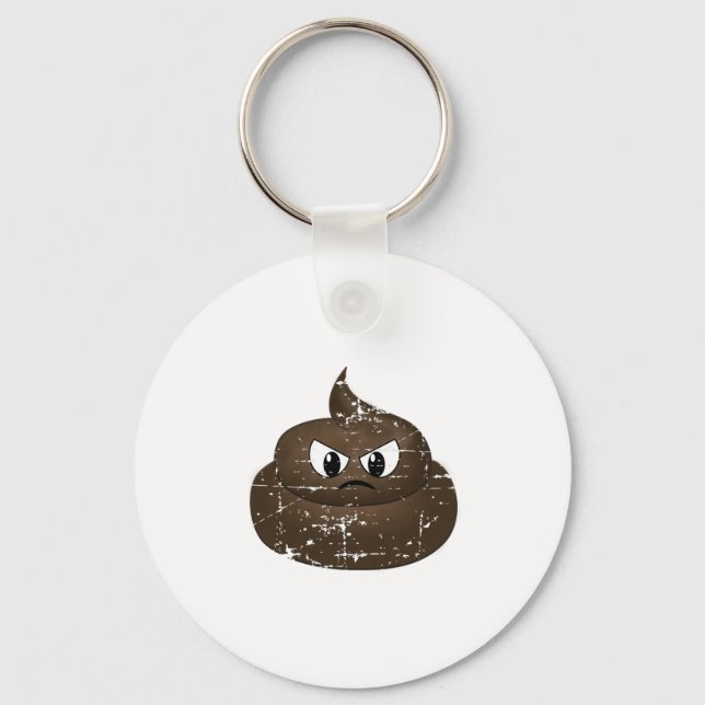 Porte-clés Poop de dessin en colère (Recto)