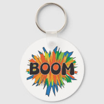 Porte-clés Pop Art BD BOOM aux couleurs vives