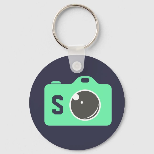 Porte-clés Pop Art Caméra Blue Green Monogramme (Recto)