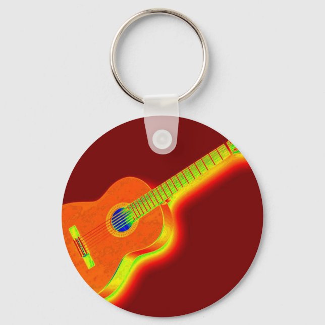 Porte-clés Pop Art Classic Guitare (Recto)