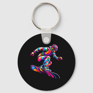 Porte-clés Pop Art coloré Snowboard Snowboard Snowboard Snowb