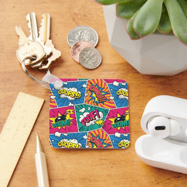 Porte-clés Pop Art de bande dessinée (Bureau)