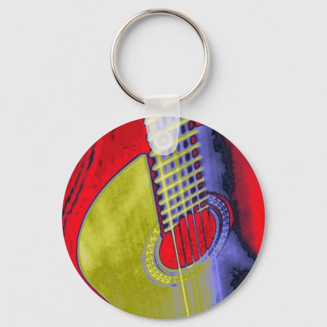 Porte-clés Pop Art Guitare (Recto)