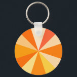 Porte-clés Pop Art Modern 60s Funky Geometry Rays in Orange<br><div class="desc">Ce design pop art branché,  d'inspiration rétro des années 60,  a des rayons orange psychédéliques / coups de soleil tournant dans un motif géométrique. Ce design branché,  minimaliste et ultra-moderne comporte douze rayons dans des tons orangés variés. C'est super,  bébé.</div>