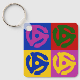 Porte-clés Pop Art Vinyl Record 45 RPM Insert