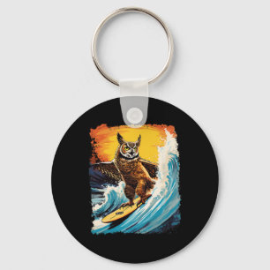 Porte-clés Pop Art Zoo Vintage Oiseau Hibou Surfant