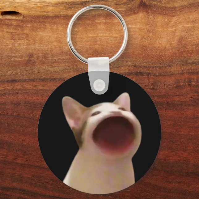 Porte-clés Pop Cat Meme Double Sided Keychain (Recto)