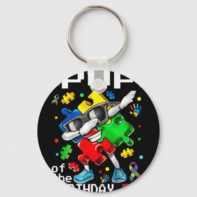 Porte-clés Pop de la pièce de puzzle de sensibilisation à l'a (Recto)